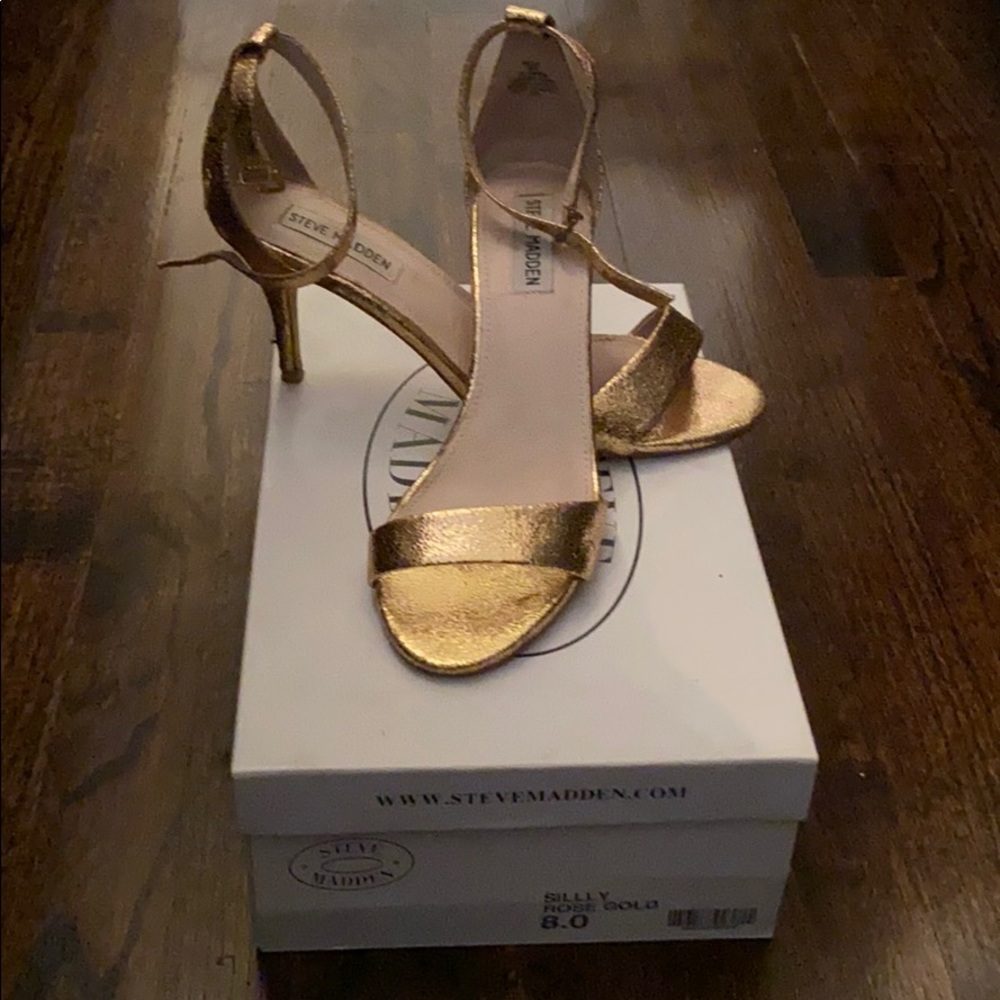 Steve Madden Rose Gold Dress Sandals-SILLLY